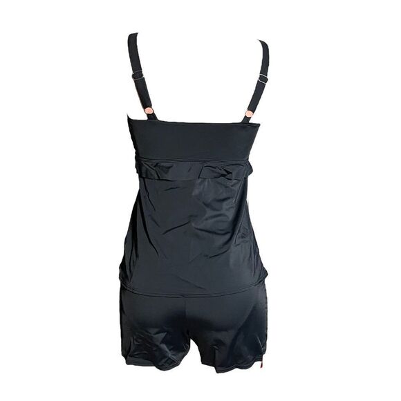 Denim & Co. Beach Ruffled Layers Tankini with Shorts - Picture 6 of 9